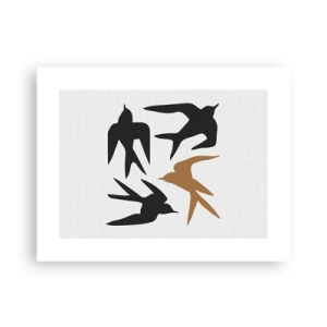 Poster - Schwalbenspaß - 40x30 cm