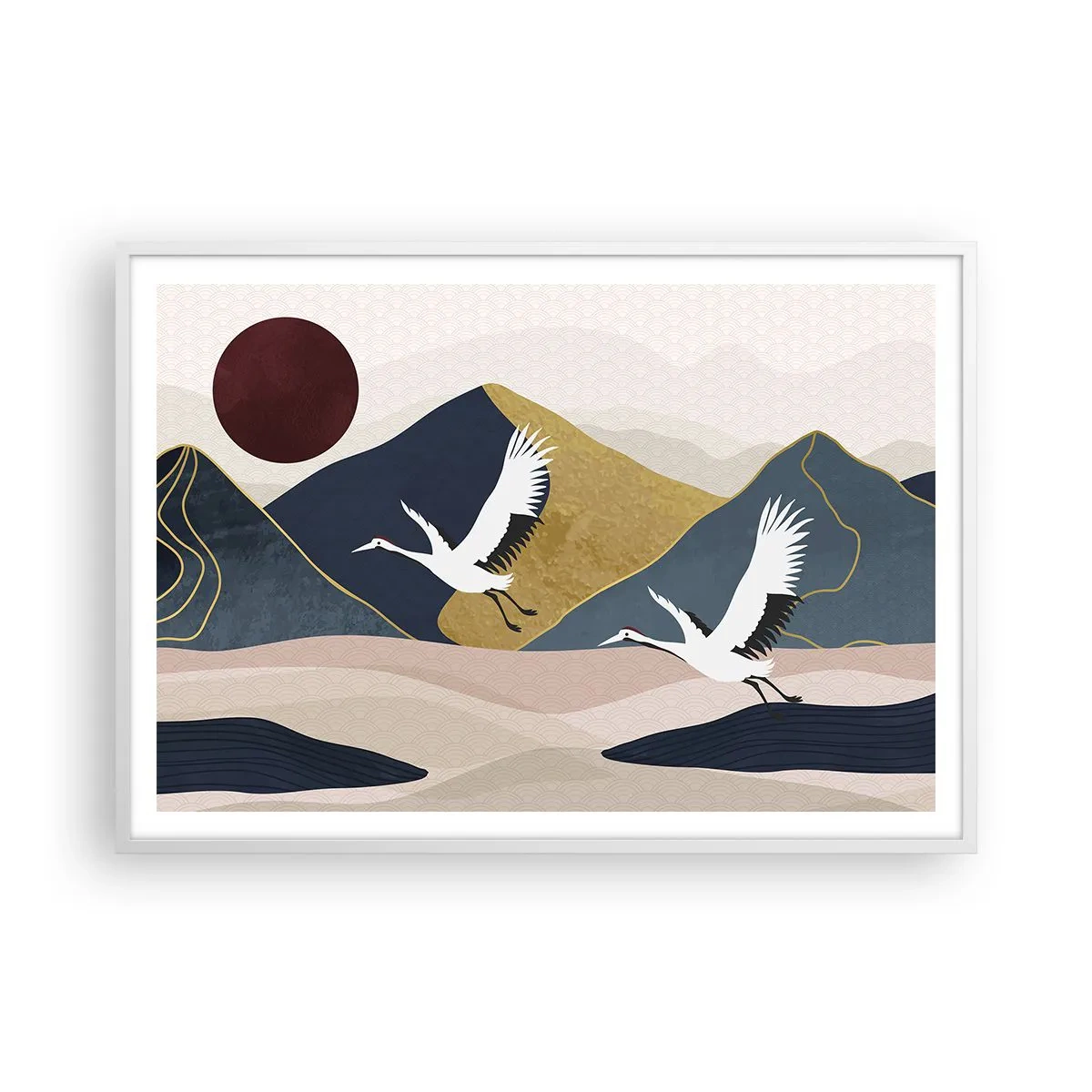 Poster in einem weißen Rahmen - Es ist wieder ein Tag VERFLOGEN - 100x70 cm