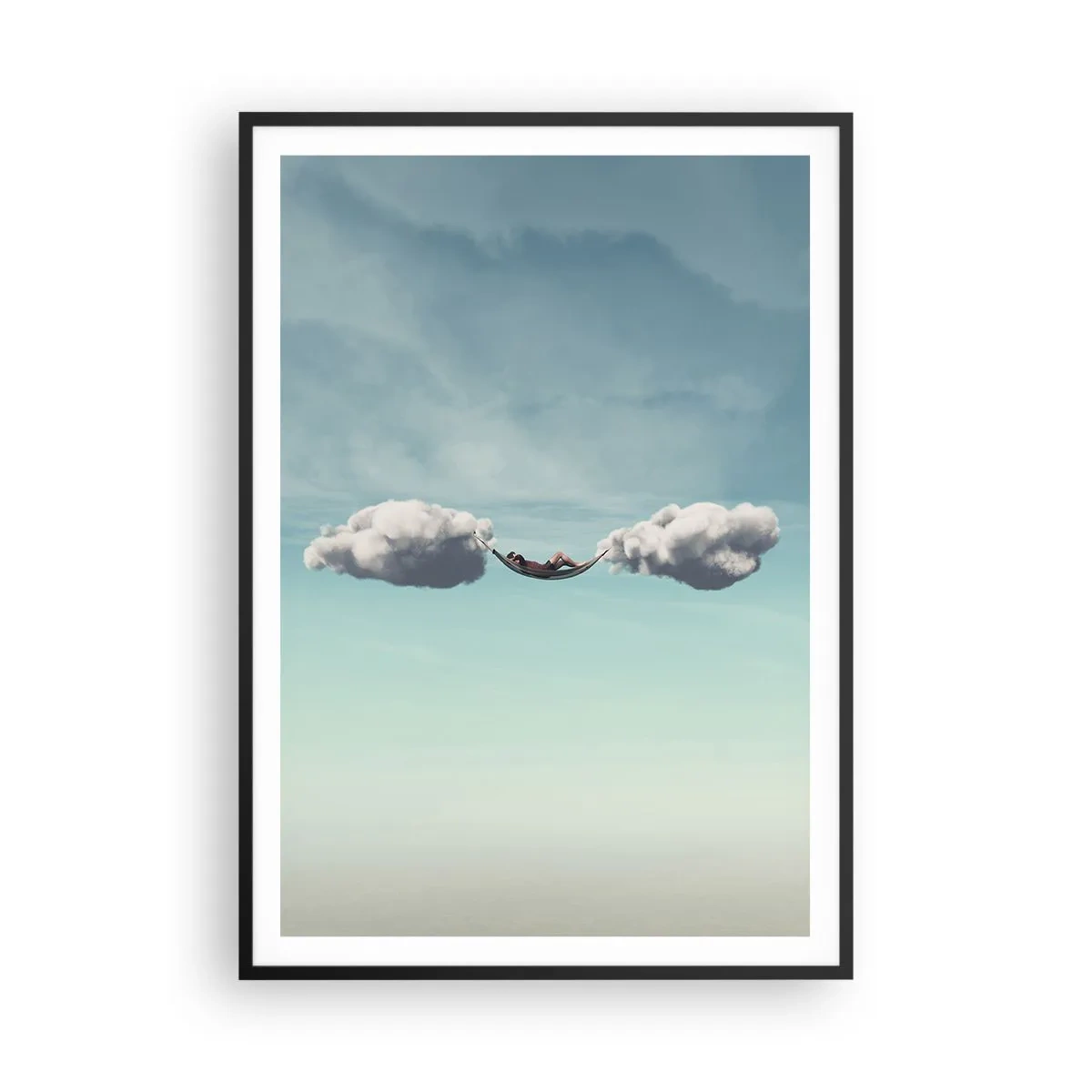 Poster in einem schwarzem Rahmen - Die Behaglichkeit des Augenblicks - 70x100 cm