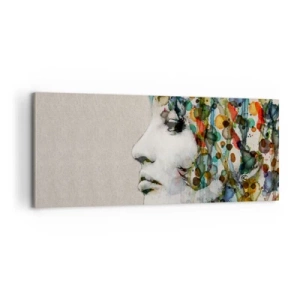 Bild auf Leinwand - Leinwandbild - Sie tauchte aus dem Grau auf - 100x40 cm