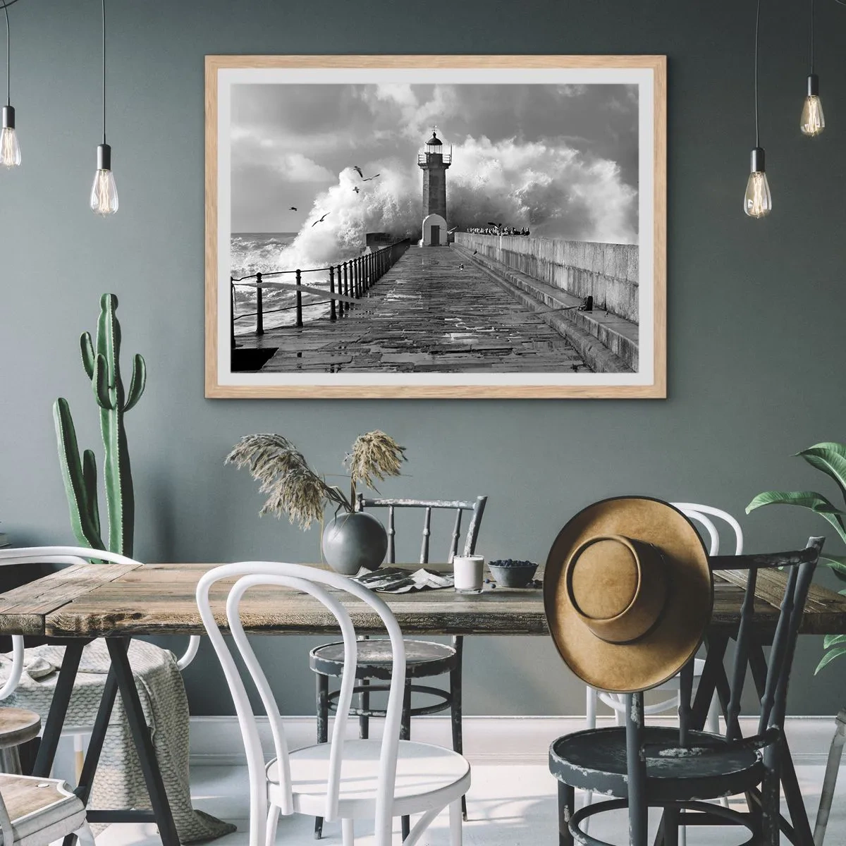 Poster in einem Rahmen aus heller Eiche - Furchtlos - 70x50 cm