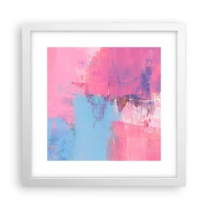 Poster in einem weißen Rahmen - Rosa, Blau und eine Prise Licht - 30x30 cm