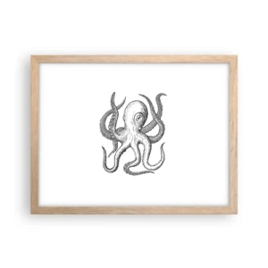 Poster in einem Rahmen aus heller Eiche - Mit den Wellen tanzen - 40x30 cm