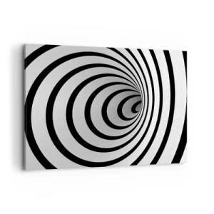 Bild auf Leinwand - Leinwandbild - Eine schwarz-weiße Spirale mit hypnotischer Wirkung - 120x80cm - Sie können dem auch nicht widerstehen? - Moderne Wanddekoration für Wohnzimmer und Schlafzimmer ARTTOR