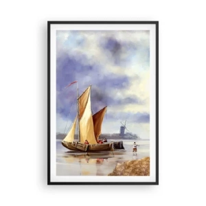 Poster in einem schwarzem Rahmen - Die Rückkehr der Seeleute - 61x91 cm