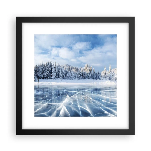 Poster in einem schwarzem Rahmen - Eine schillernde und kristallklare Aussicht - 30x30 cm