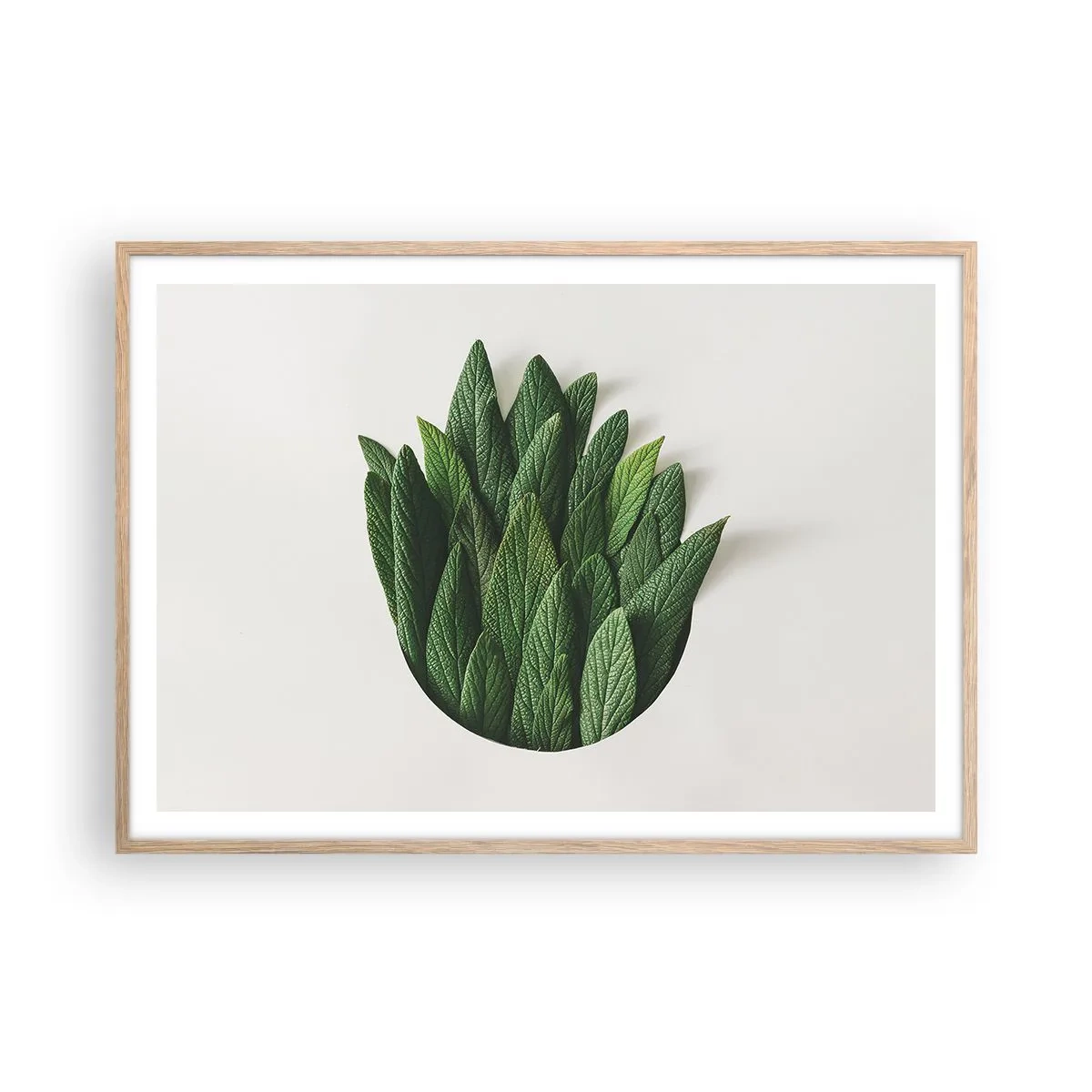 Poster in einem Rahmen aus heller Eiche - Ungebremste Neugier - 100x70 cm