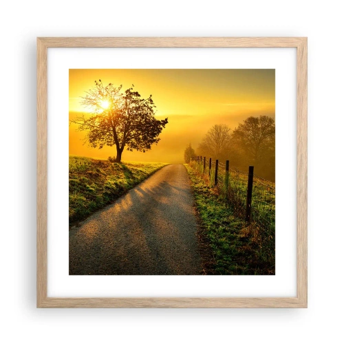 Poster in einem Rahmen aus heller Eiche - Honig-Nachmittag - 40x40 cm