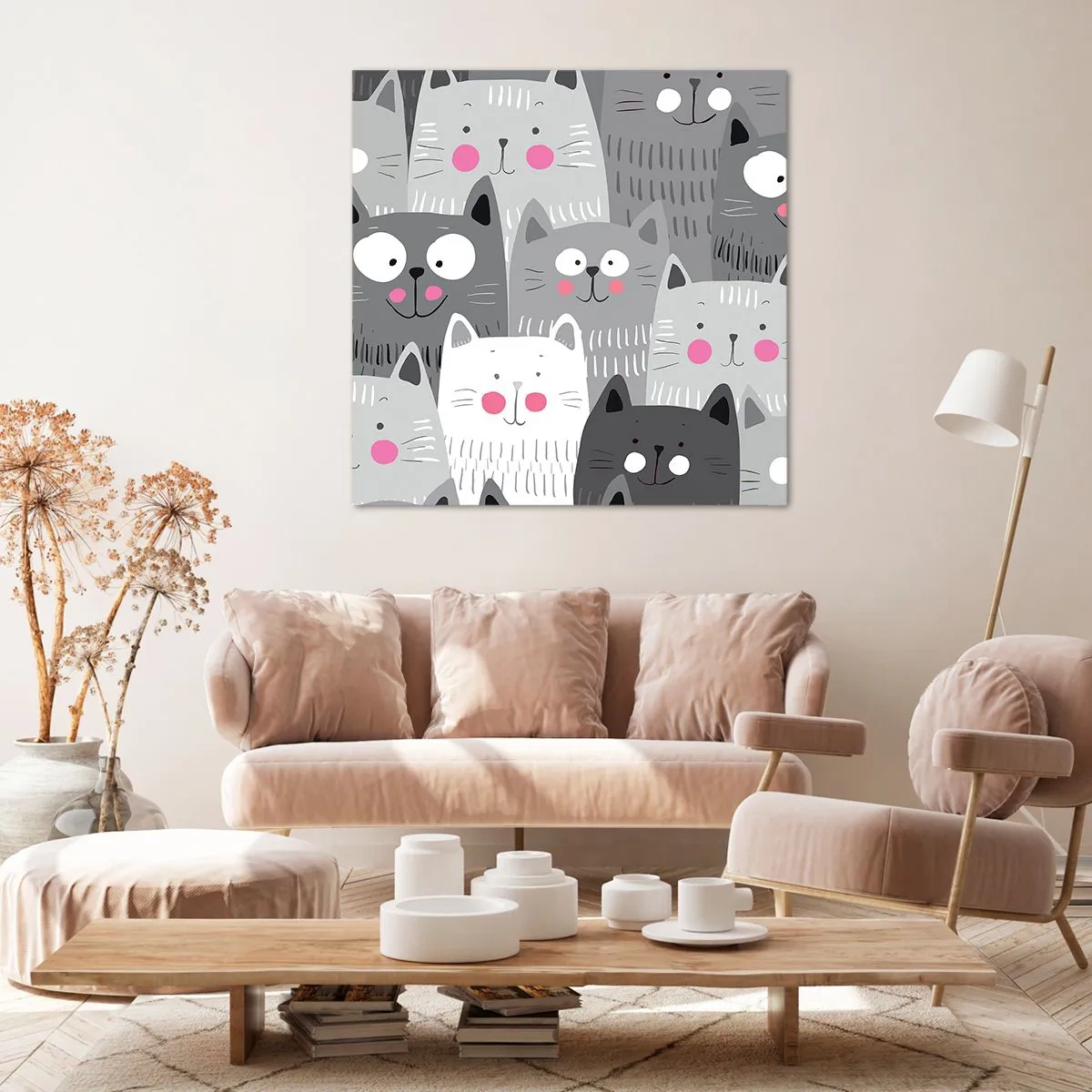 Bild auf Leinwand - Leinwandbild - Katzenwelt - 50x50 cm