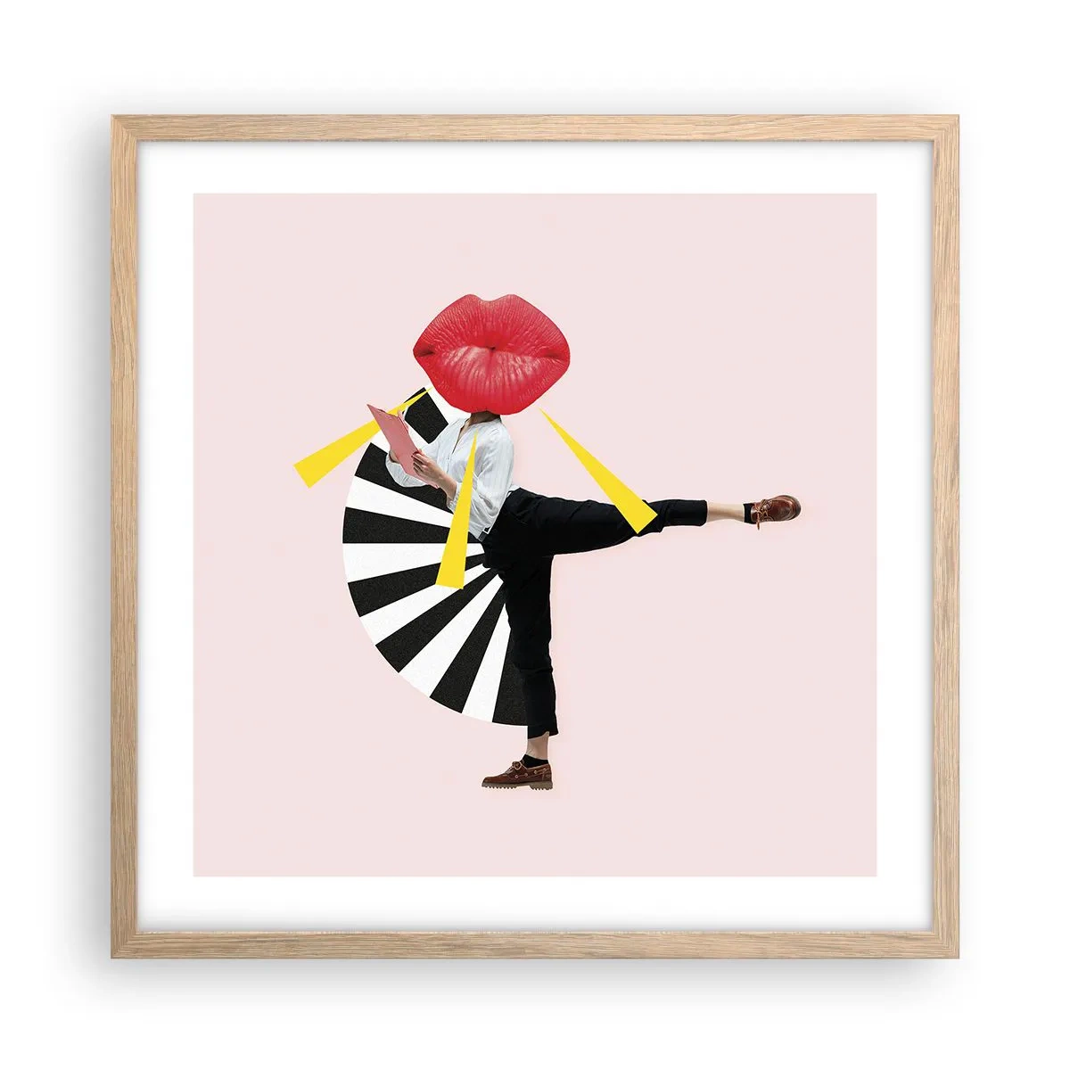 Poster in einem Rahmen aus heller Eiche - Surreale Pop-Art - 50x50 cm