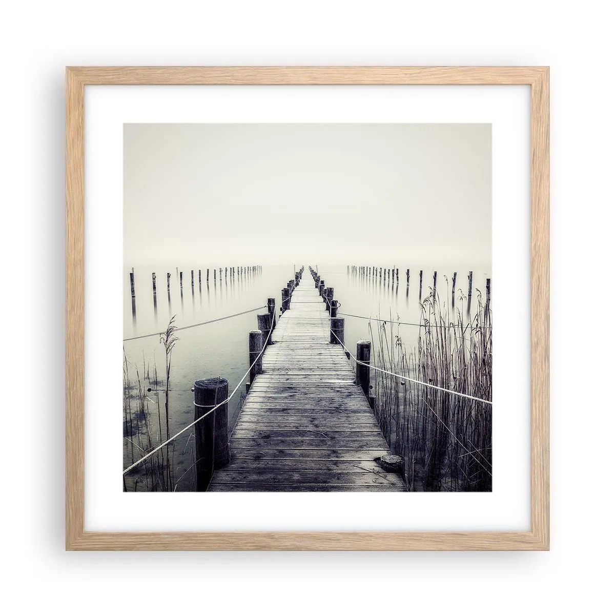 Poster in einem Rahmen aus heller Eiche - Tauchen Sie in Ruhe ein - 40x40 cm