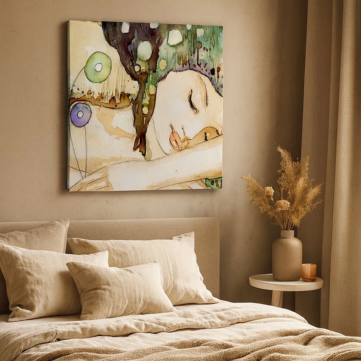 Bild auf Leinwand - Leinwandbild - Ein smaragd-violetter Traum - 30x30 cm