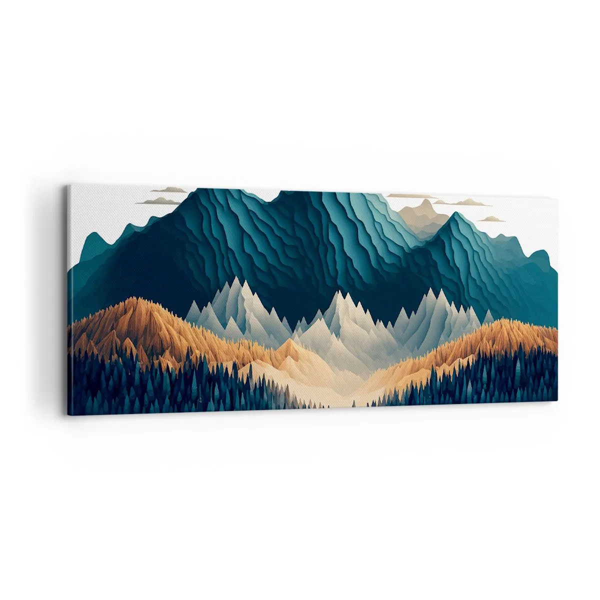 Bild auf Leinwand - Leinwandbild - Perfekte Berglandschaft - 100x40 cm