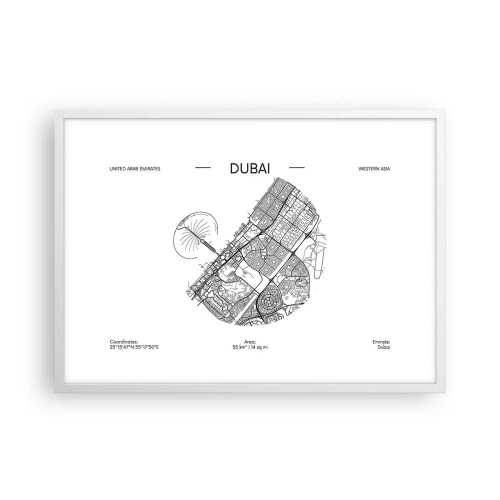 Poster in einem weißen Rahmen - Anatomie von Dubai - 70x50 cm
