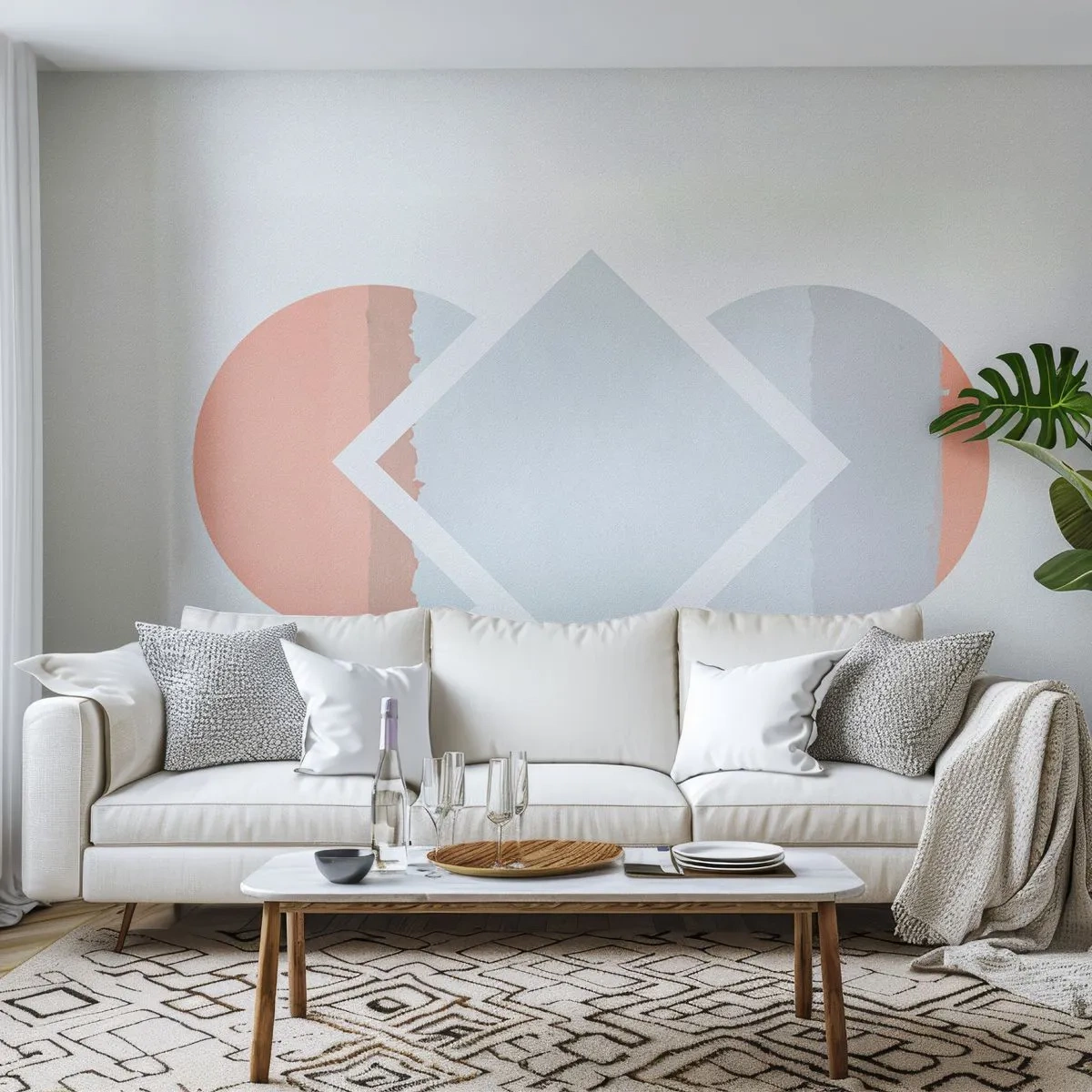 Selbstklebende Fototapete Deluxe Sticker - Die Situation ist klar - Abstraktion, Stück, Minimalismus - 300x210 cm