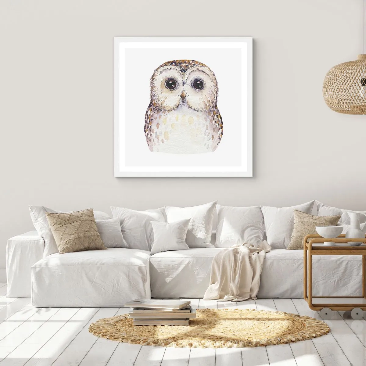 Poster in einem weißen Rahmen - Schau mir in die Augen - 40x40 cm