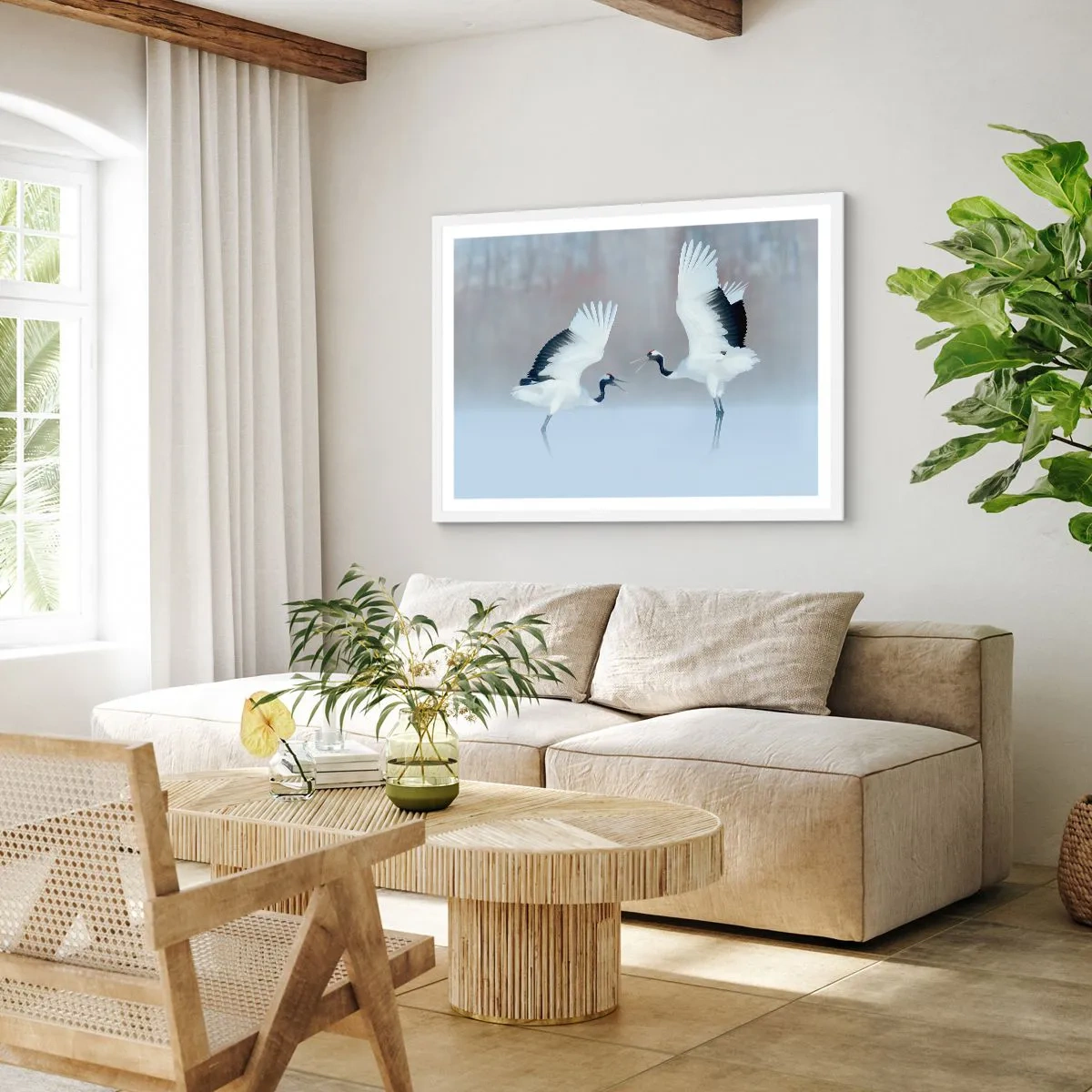 Poster in einem weißen Rahmen - Tanz im Nebel - 40x30 cm
