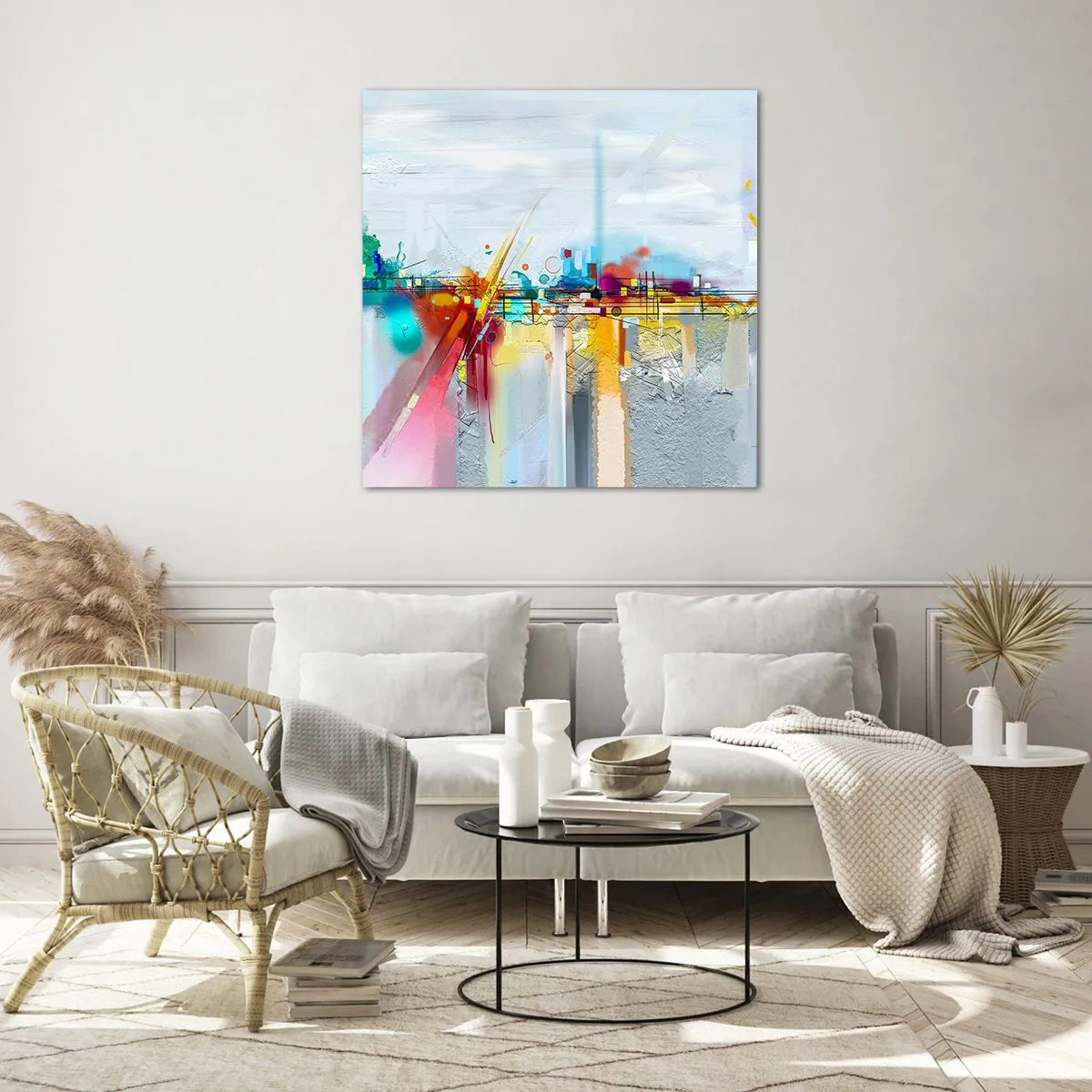 Glasbild - Bild auf glas - Freudenbrücke über den Fluss des Lebens - 50x50 cm