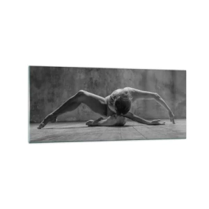 Glasbild - Bild auf glas - Eine Tänzerin in künstlerischer Pose - 120x50cm - Symmetrie gefunden - Moderne Wanddekoration für Wohnzimmer und Schlafzimmer ARTTOR