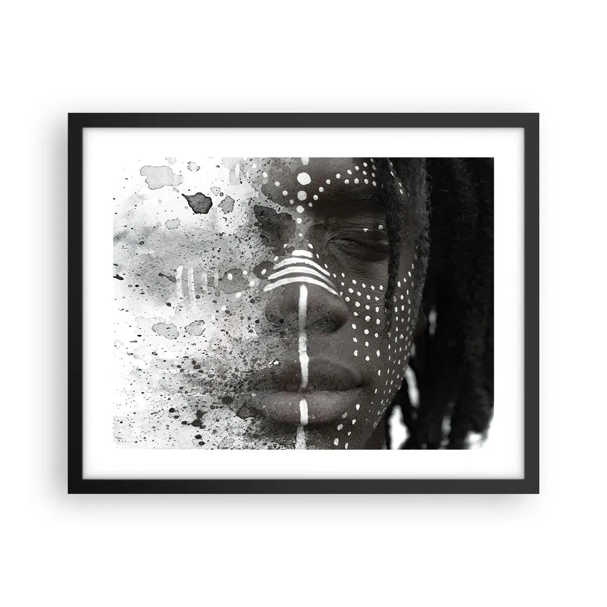 Poster in einem schwarzem Rahmen - Entdecke den Urgeist - 50x40 cm