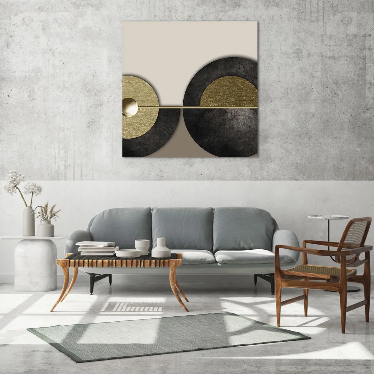 Glasbild - Bild auf glas - Variationen rund um den Kreis - 60x60 cm