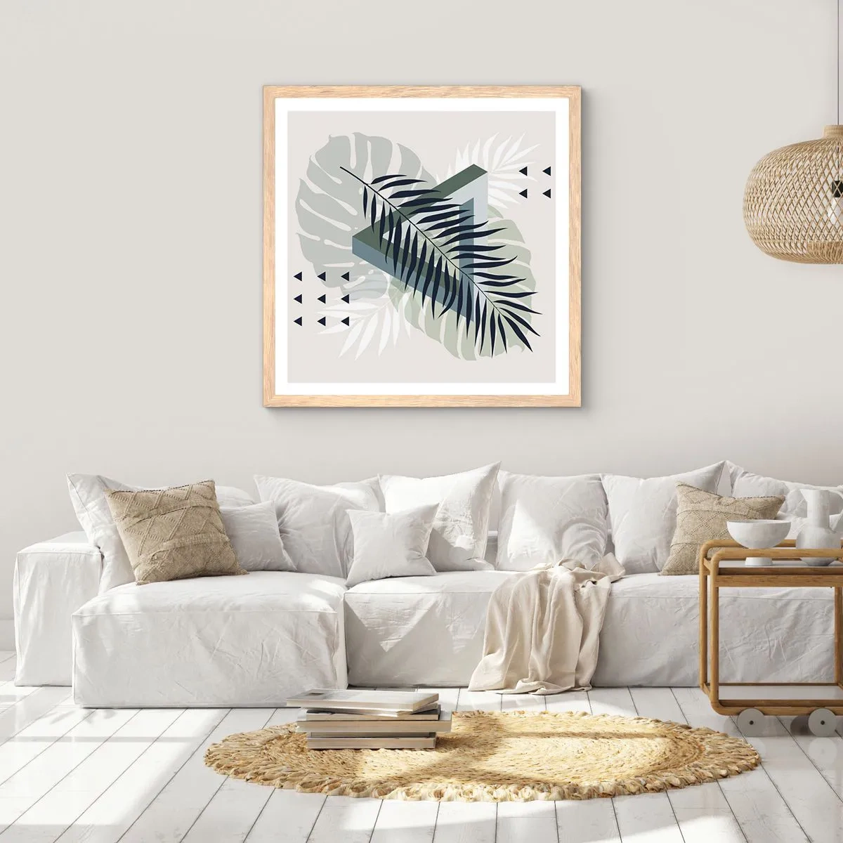 Poster in einem Rahmen aus heller Eiche - Natur und Geometrie – zwei Ordnungen? - 30x30 cm