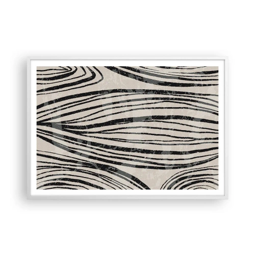 Poster in einem weißen Rahmen - Linienpool - 100x70 cm