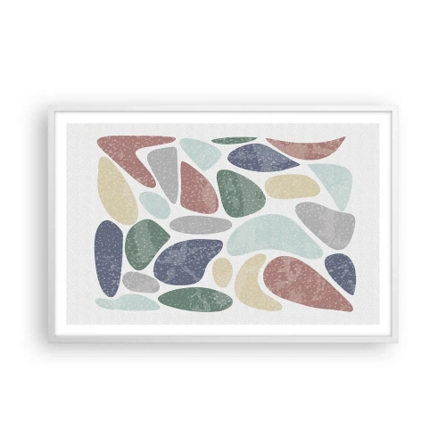 Poster in einem weißen Rahmen - Mosaik aus pulverförmigen Farben - 91x61 cm