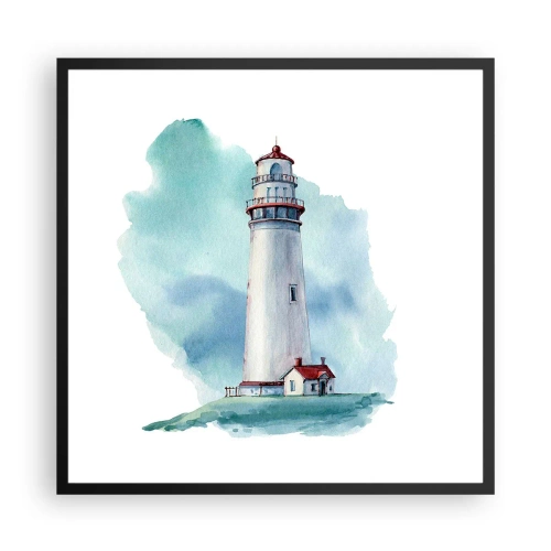 Poster in einem schwarzem Rahmen - Sanfte Schwester vom Blau - 60x60 cm