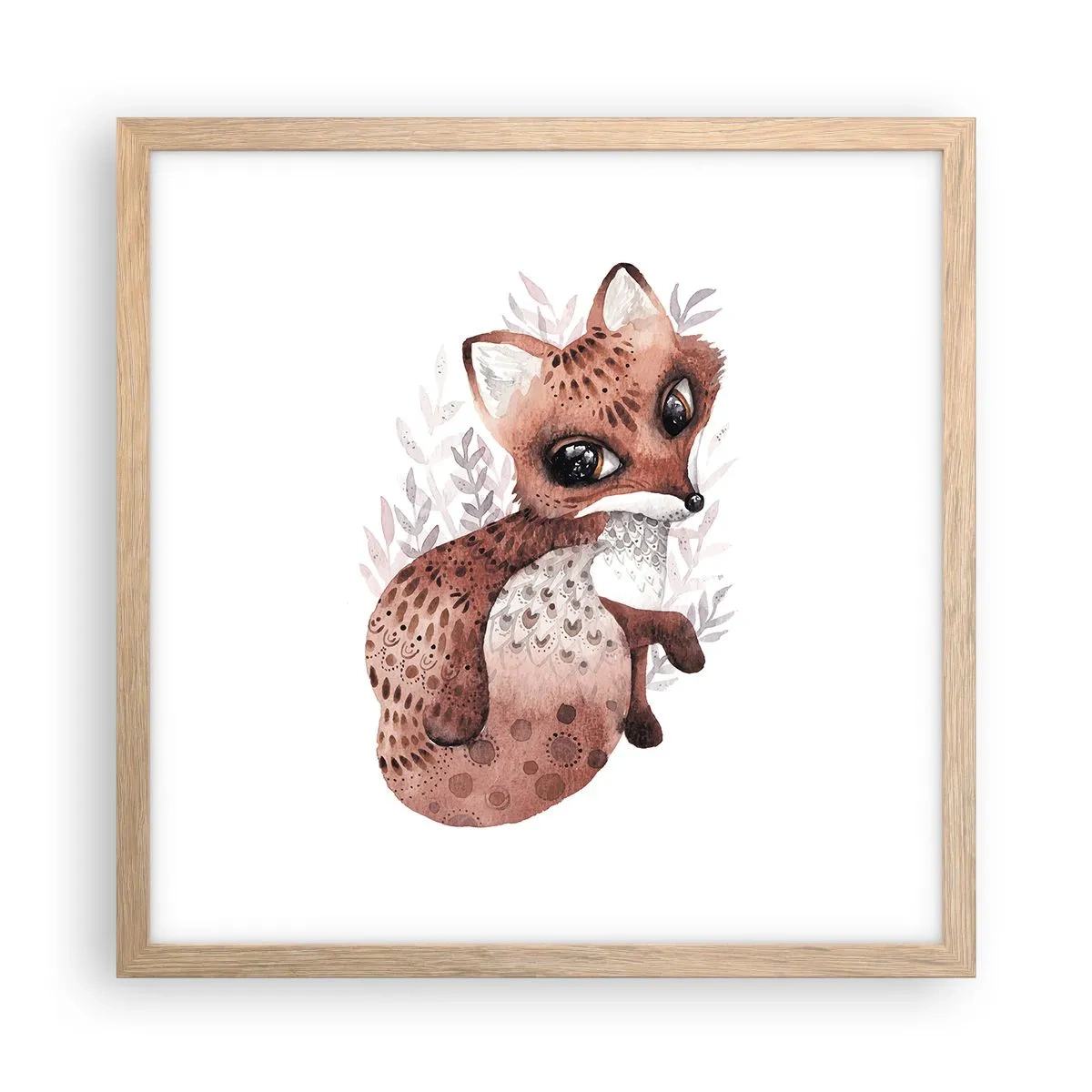 Poster in einem Rahmen aus heller Eiche - Einfach lieben - 40x40 cm
