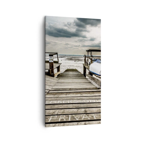 Bild auf Leinwand - Leinwandbild - Mitternachtsstrand - 45x80 cm