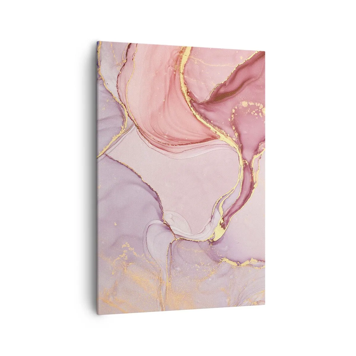 Bild auf Leinwand - Leinwandbild - Zarte abstrakte Muster in Rosa- und Goldtönen - 70x100cm - Eine Liebkosung der Farben - Moderne Wanddekoration für Wohnzimmer und Schlafzimmer ARTTOR