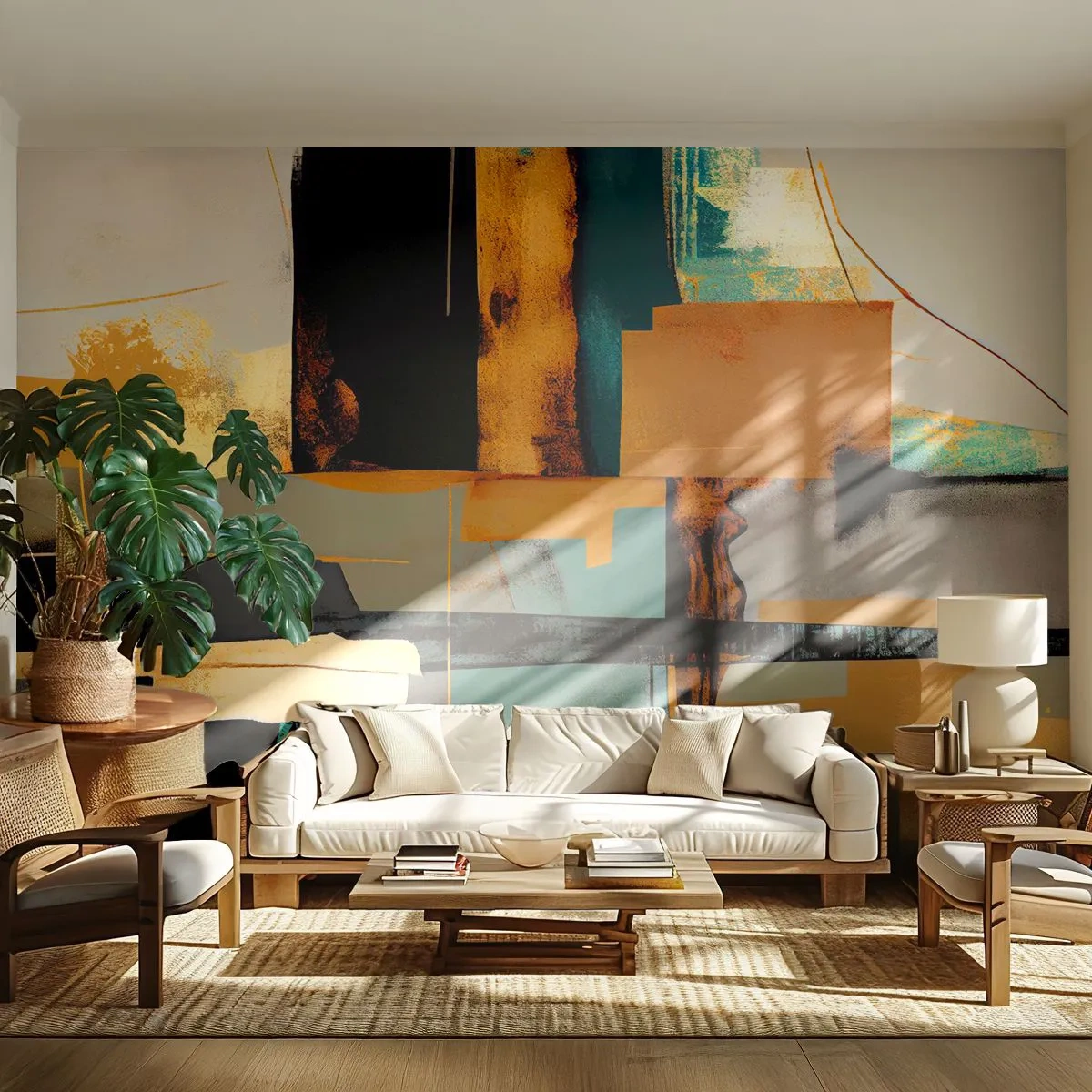 Fototapete Standard Eco - Abstraktion – Licht und Schatten - Abstraktion, Modern, Stück - 300x210 cm