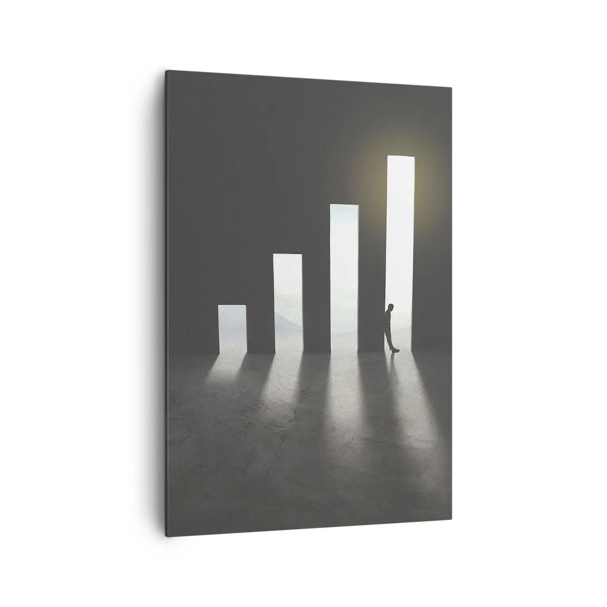 Bild auf Leinwand - Leinwandbild - Symbolisches Wachstum in Form von lichtdurchfluteten Passagen - 70x100cm - Erfolg –