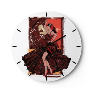 Wanduhr - Glasuhr - Im Rhythmus des Herzens - 40x40 cm