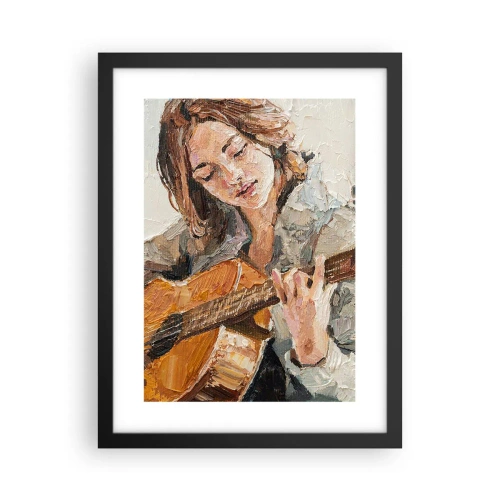 Poster in einem schwarzem Rahmen - Konzert für Gitarre und Mädchenherz - 30x40 cm