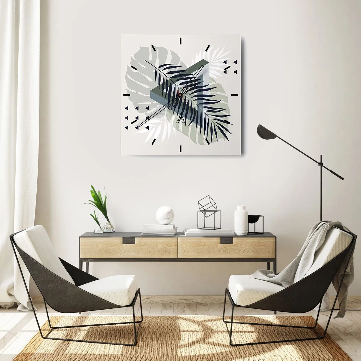 Wanduhr - Glasuhr - Natur und Geometrie – zwei Ordnungen? - 30x30 cm