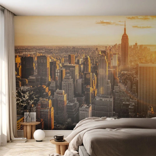 Fototapete Standard Eco - In der Sonne wachsen - Stadt, New York, Die Architektur - 200x140 cm