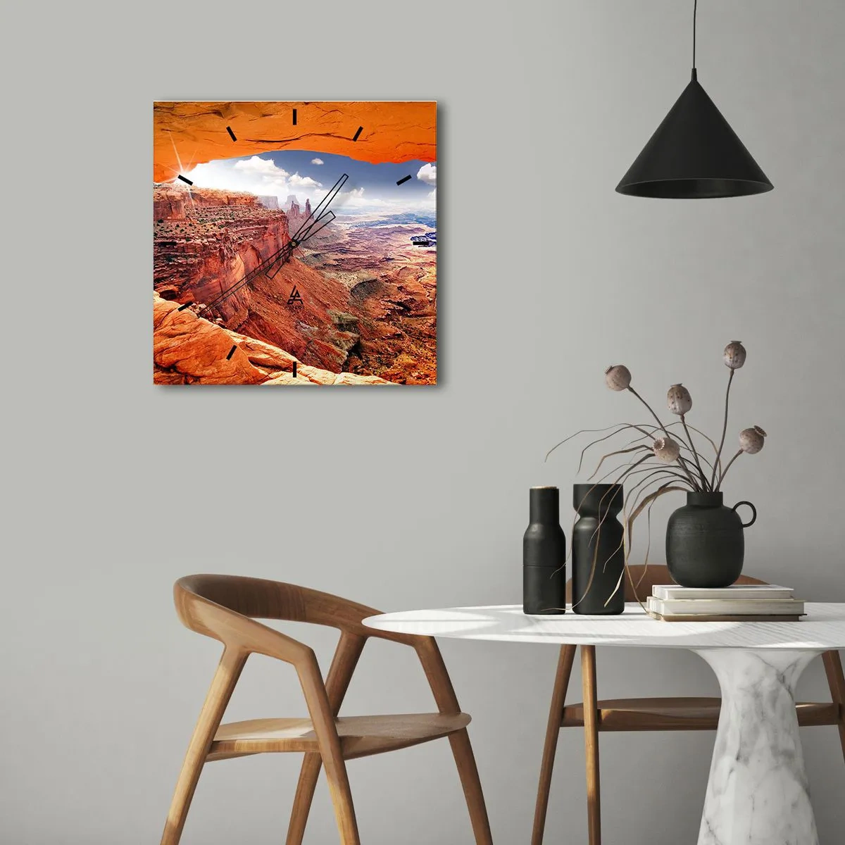 Wanduhr - Glasuhr - Von der Natur selbst geschnitzt - 40x40 cm