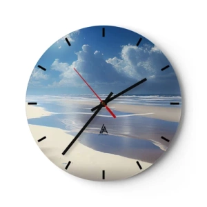 Wanduhr - Glasuhr - Paradiesischer Urlaub - 40x40 cm