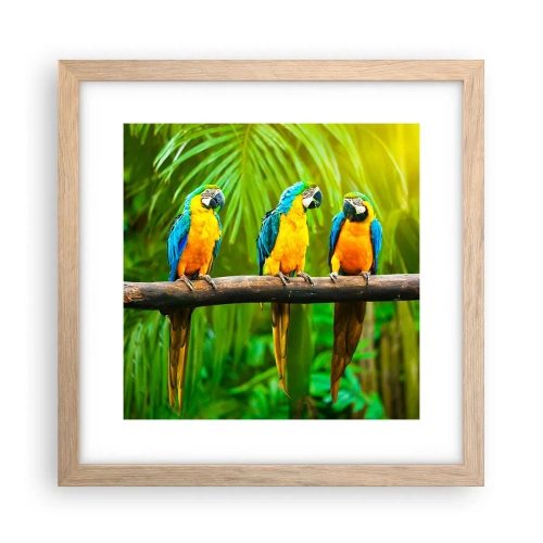 Poster in einem Rahmen aus heller Eiche - Und hast du gehört, dass sie ...? - 30x30 cm