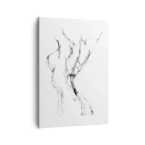 Bild auf Leinwand - Leinwandbild - Zarte, abstrakte Linien, die Rauchfahnen ähneln, auf hellem Hintergrund - 50x70cm - Schön und stark - Moderne Wanddekoration für Wohnzimmer und Schlafzimmer ARTTOR
