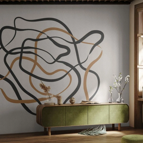 Fototapete Premium Canvas - Alles ging schief - Boho, Abstraktion, Linien - 300x210 cm