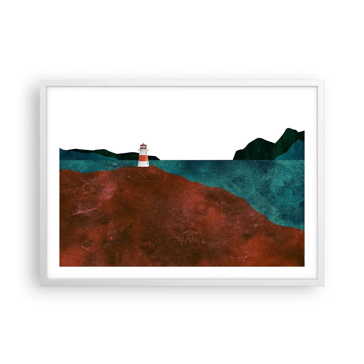 Poster in einem weißen Rahmen - Aufs Meer starren - 70x50 cm