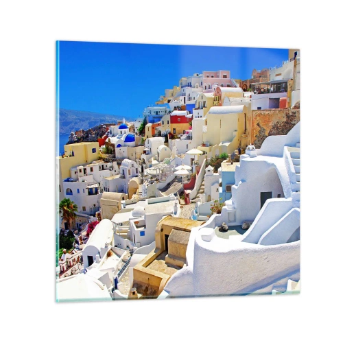 Glasbild - Bild auf glas - Der Traum vom griechischen Sommer - 30x30 cm