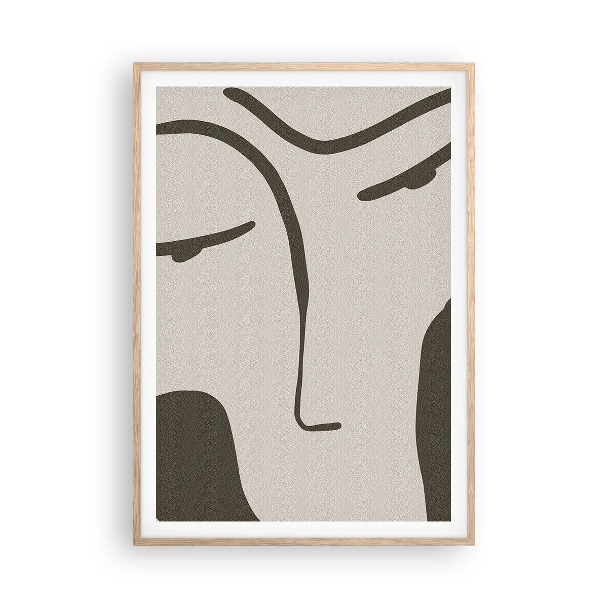 Poster in einem Rahmen aus heller Eiche - Wie ein Modigliani-Gemälde - 70x100 cm