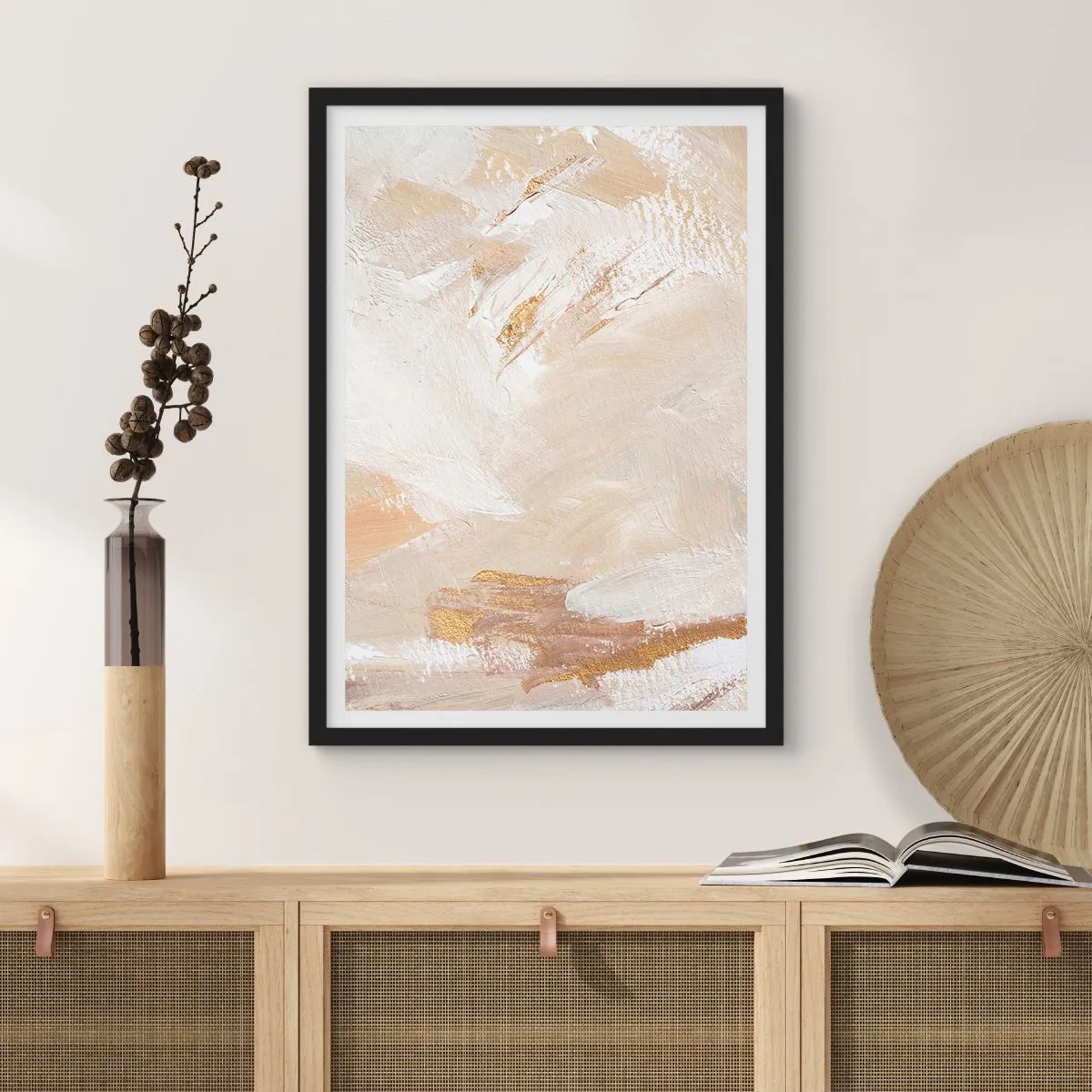 Poster in einem schwarzem Rahmen - Pastellkomposition - 61x91 cm