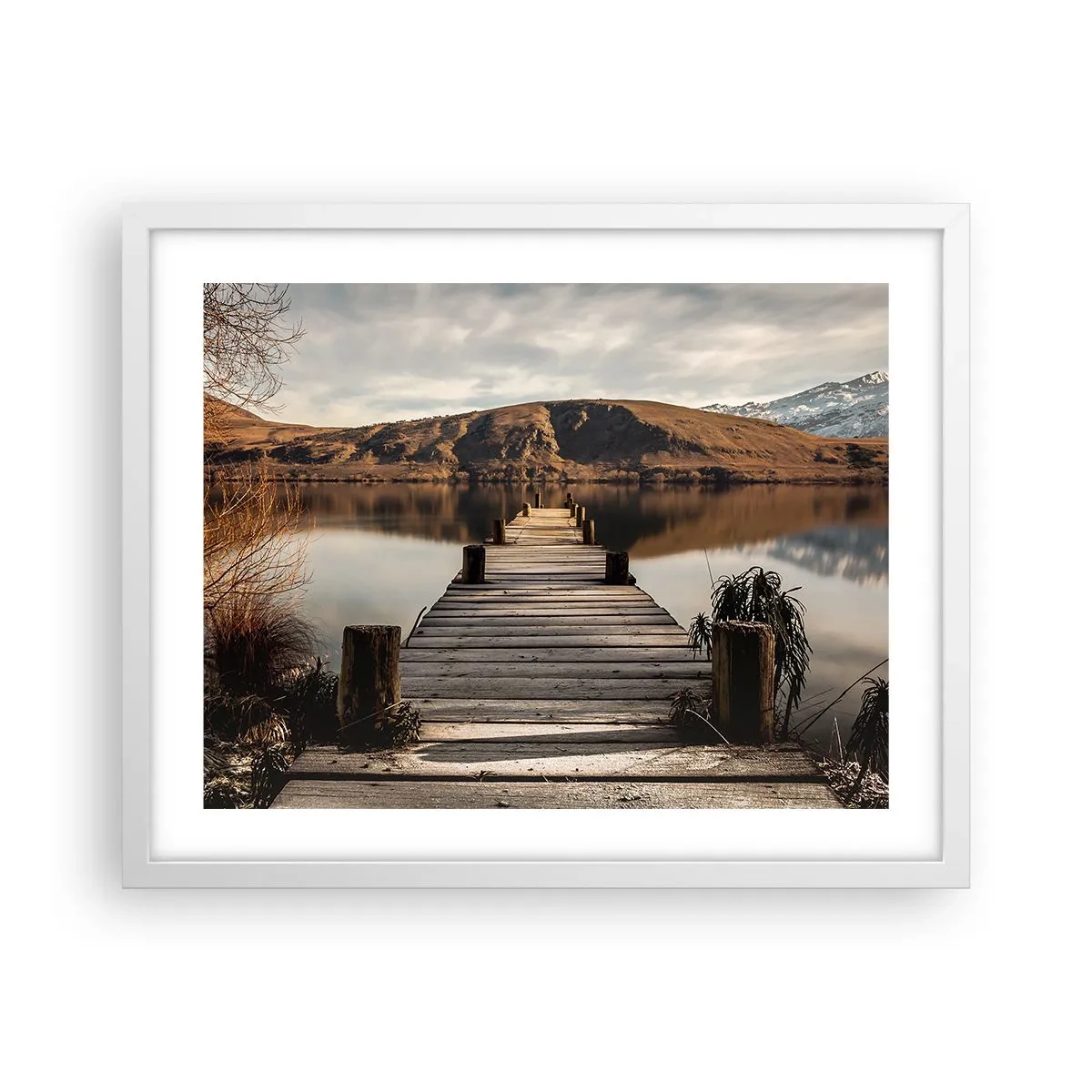 Poster in einem weißen Rahmen - Landschaft in Stille - 50x40 cm