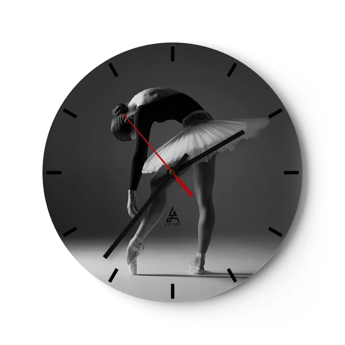 Wanduhr - Glasuhr - Bella Ballerina - 40x40 cm