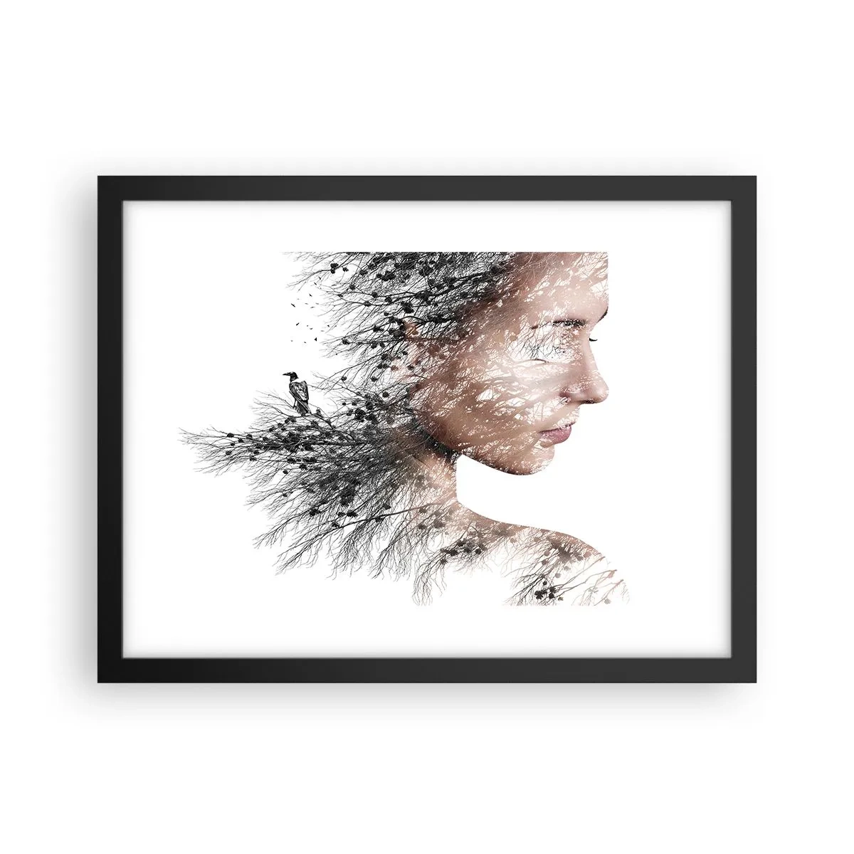 Poster in einem schwarzem Rahmen - Der Geist des Waldes - 40x30 cm